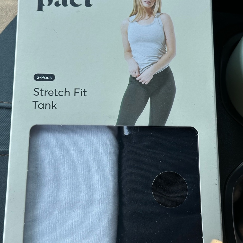 Pact Organic Cotton Tank Set in White and Black